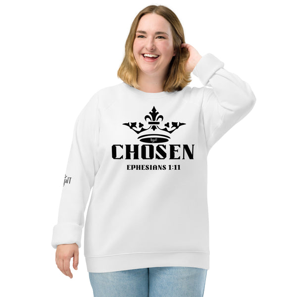 Chosen (Black) Unisex organic raglan sweatshirt