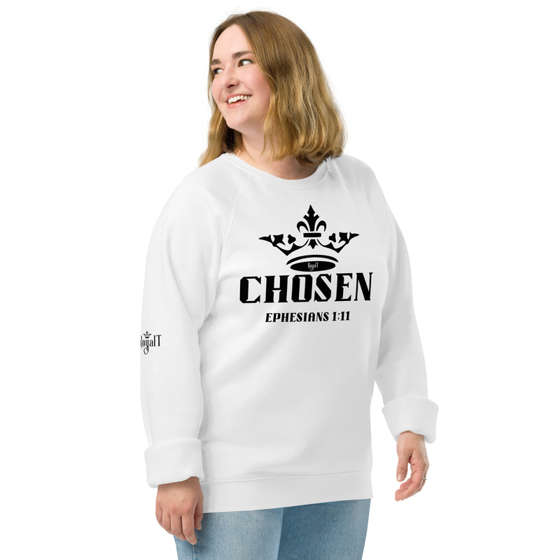 Chosen (Black) Unisex organic raglan sweatshirt