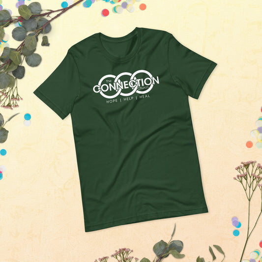 Connection Church (White) Unisex t-shirt