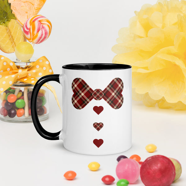 Red plaid Mug with Color Inside