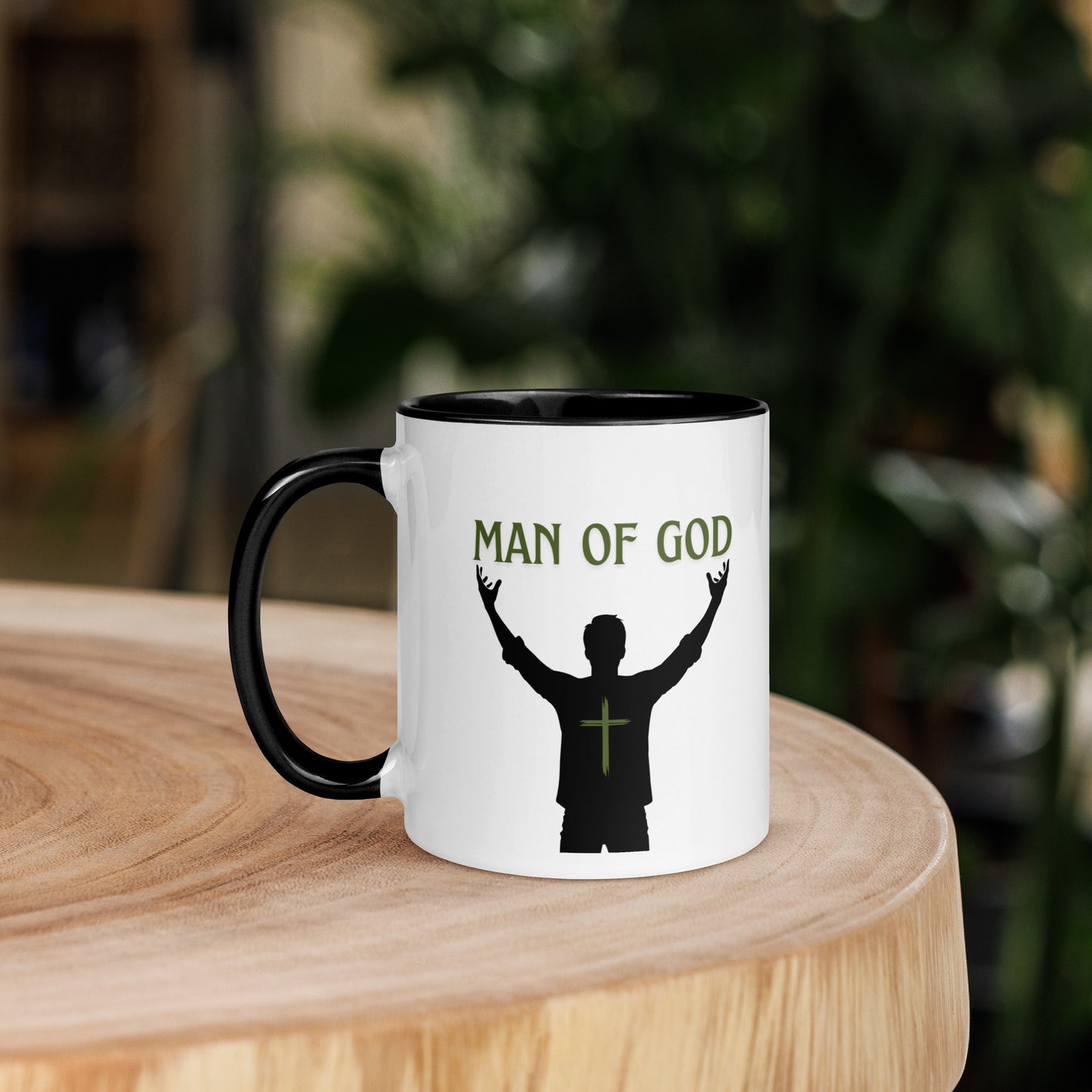 Man of God (green) Mug with Color Inside