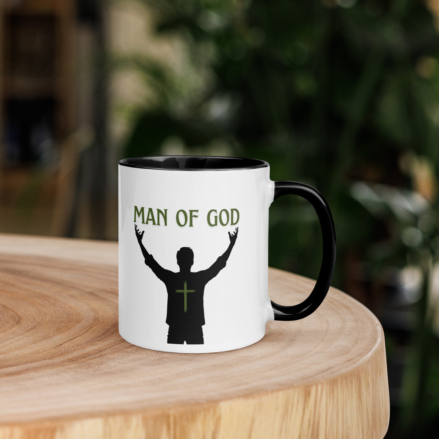 Man of God (green) Mug with Color Inside