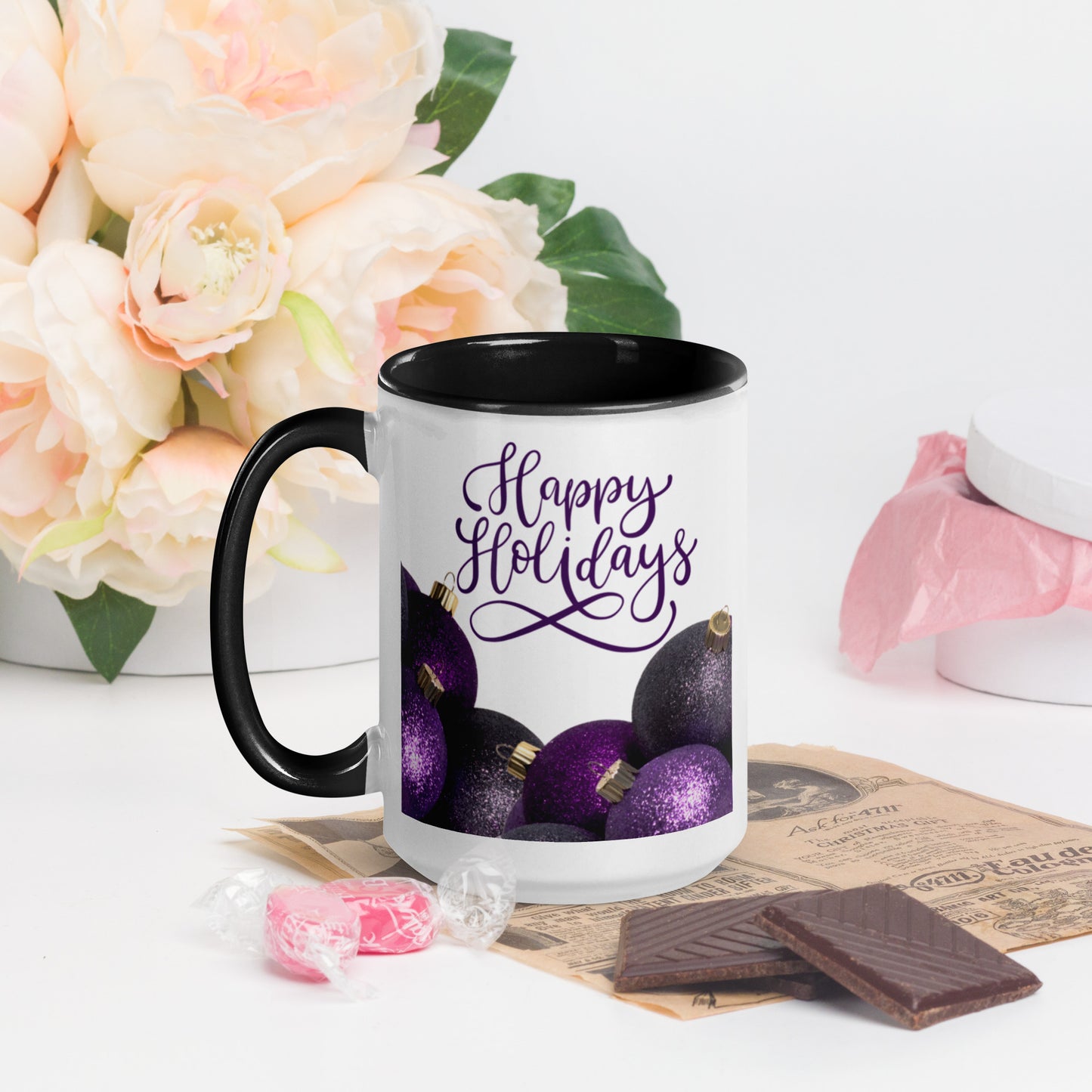Happy Holidays Mug with Color Inside