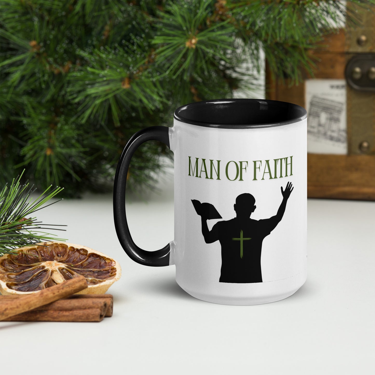Man of Faith (Green) Mug with Color Inside