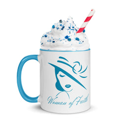 Woman of Faith (Blue) Mug with Color Inside