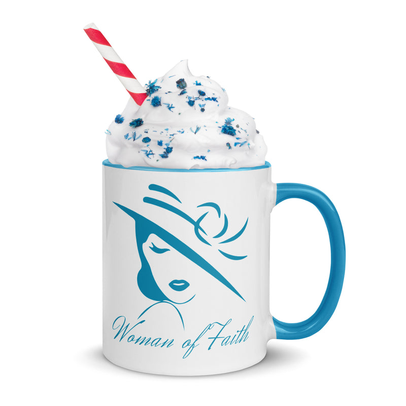 Woman of Faith (Blue) Mug with Color Inside