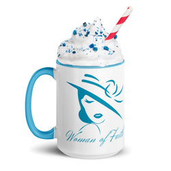 Woman of Faith (Blue) Mug with Color Inside