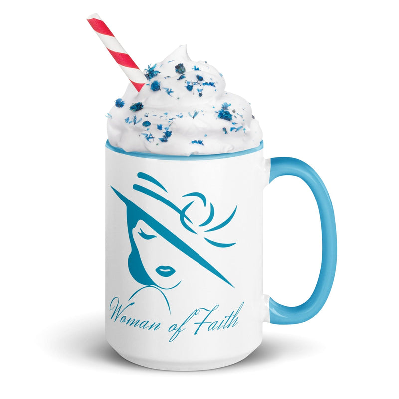 Woman of Faith (Blue) Mug with Color Inside