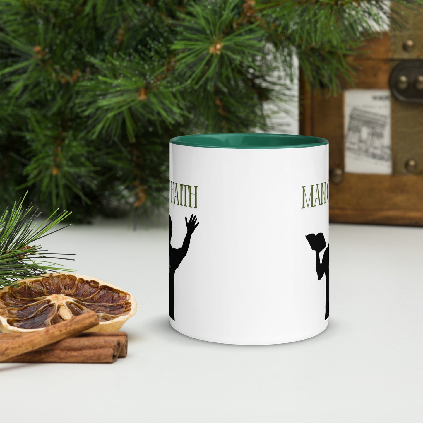 Man of Faith (Green) Mug with Color Inside