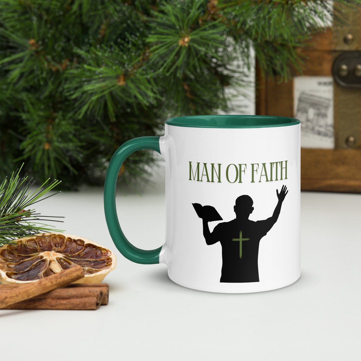 Man of Faith (Green) Mug with Color Inside