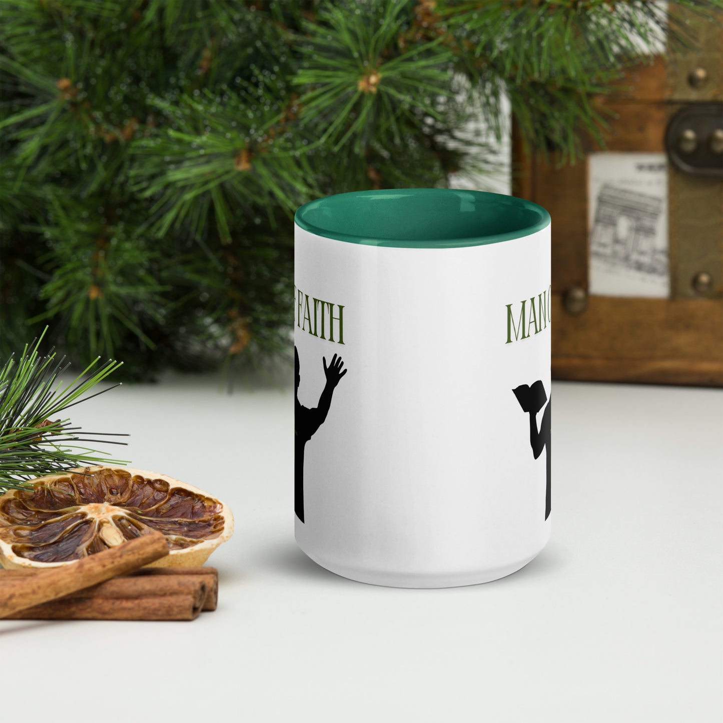 Man of Faith (Green) Mug with Color Inside