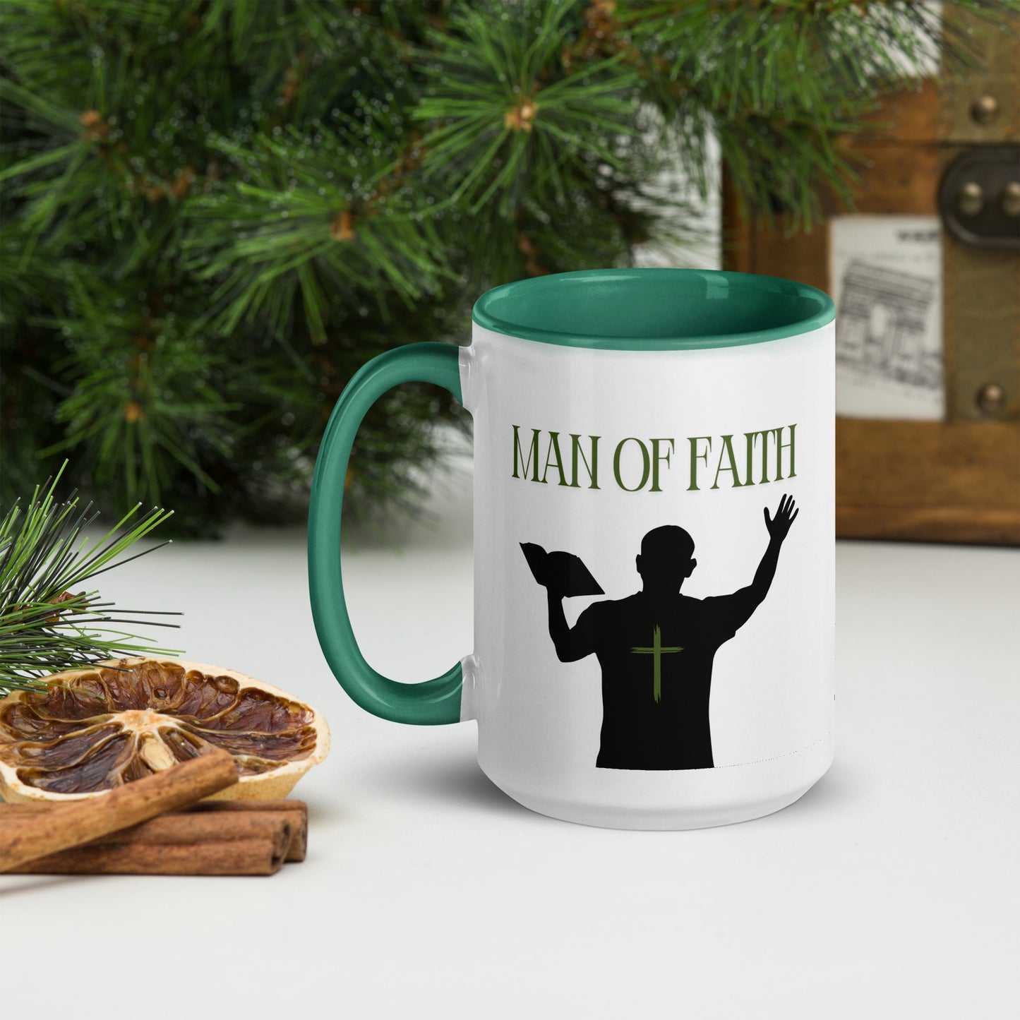Man of Faith (Green) Mug with Color Inside