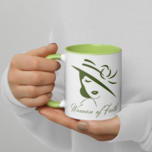 Woman of Faith (Green) Mug with Color Inside