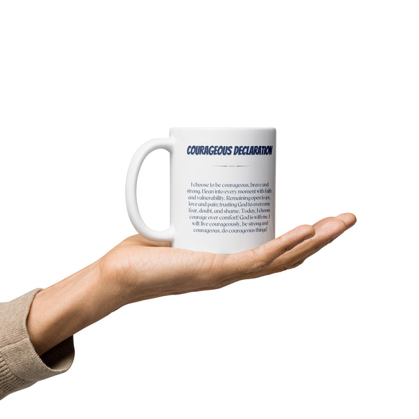 Courageous White glossy mug