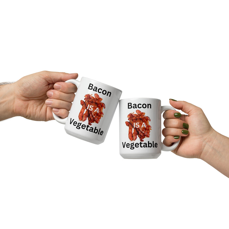 Bacon is a Vegetable White glossy mug