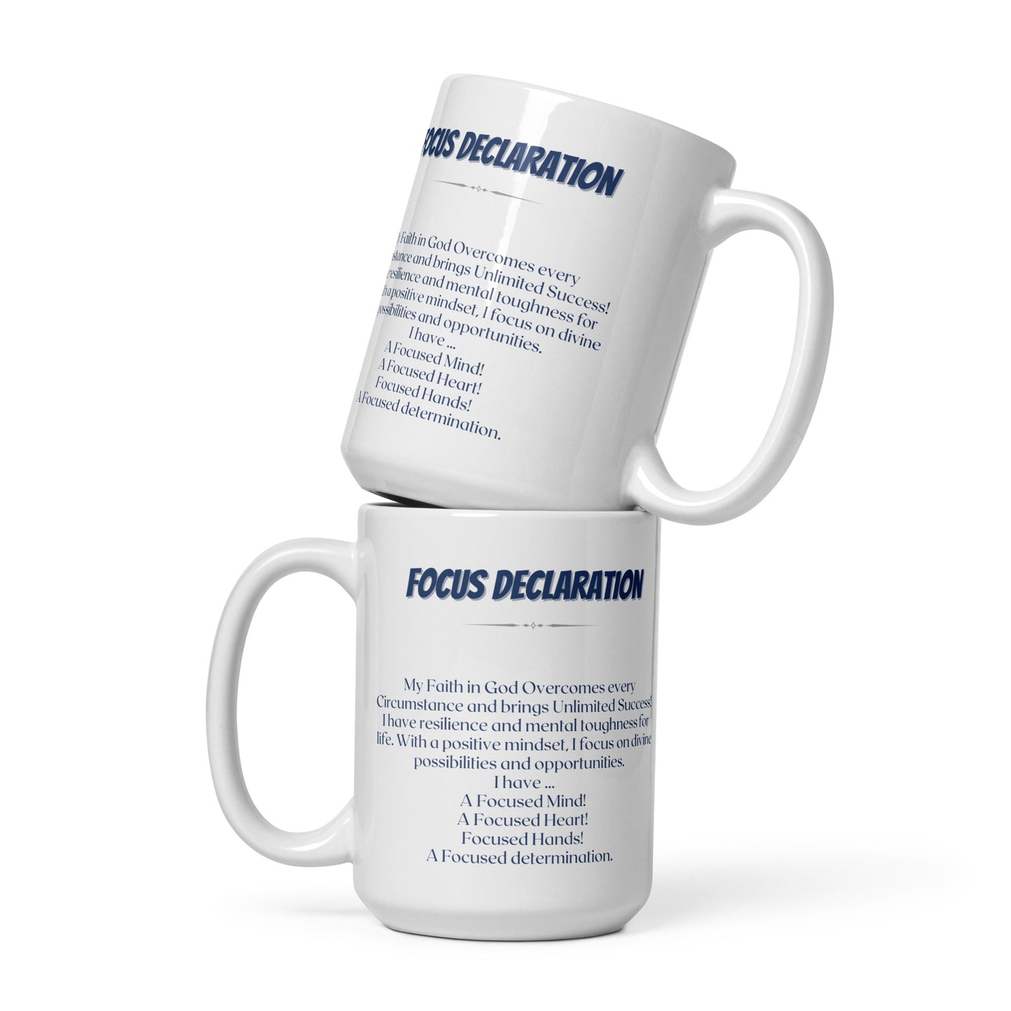 Focus Declaration White glossy mug