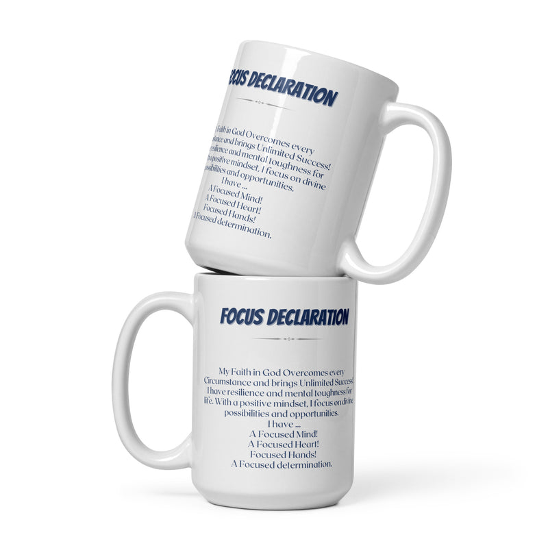 Focus Declaration White glossy mug