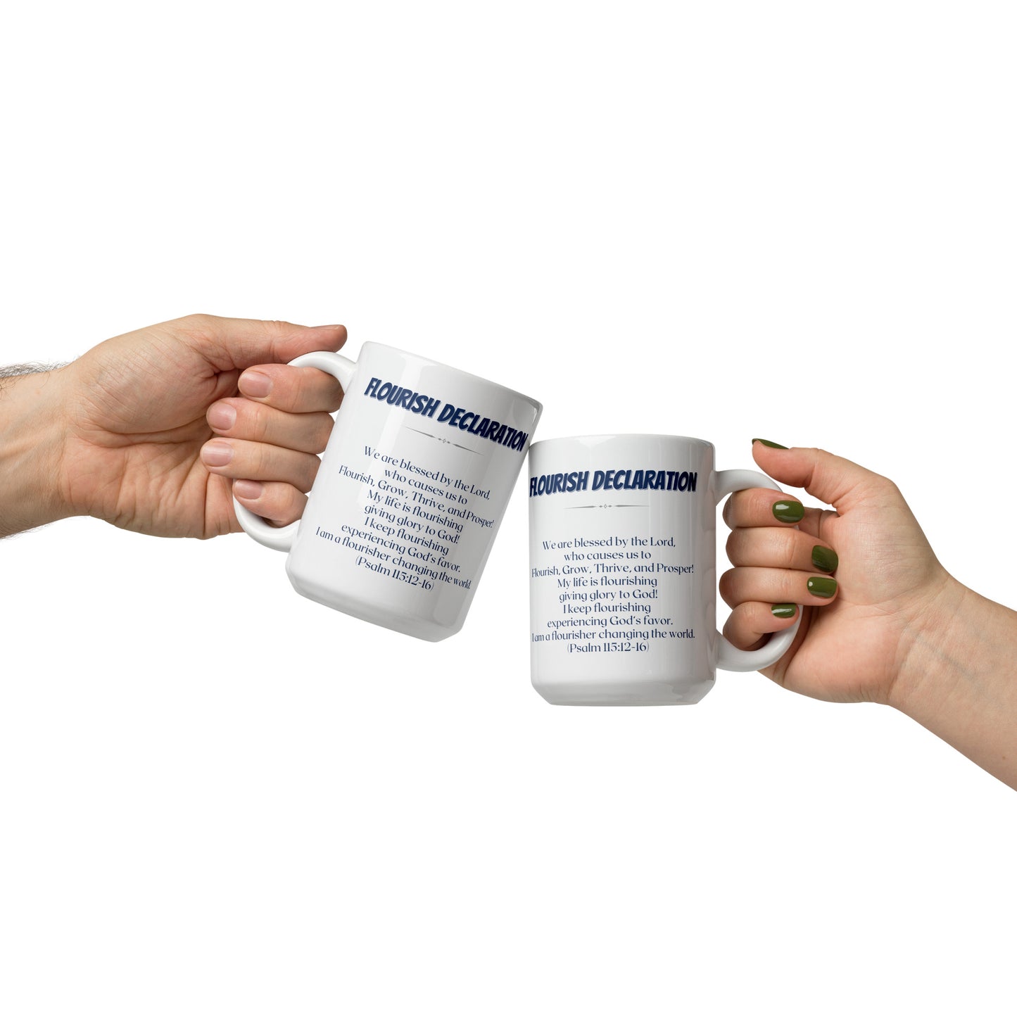 Flourish Declaration White glossy mug