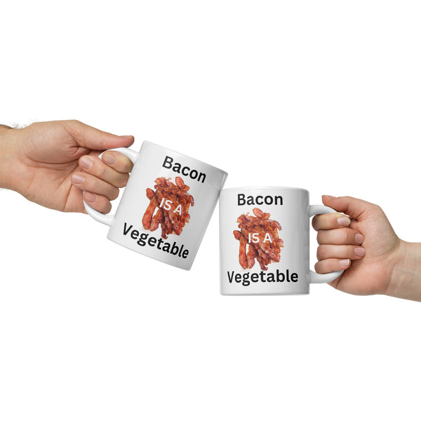 Bacon is a Vegetable White glossy mug