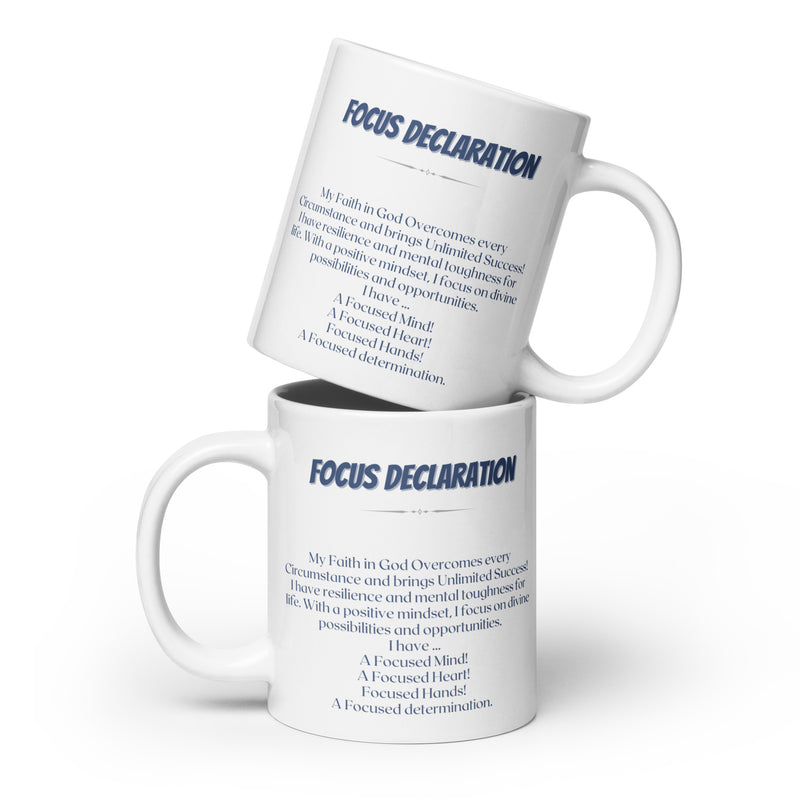 Focus Declaration White glossy mug