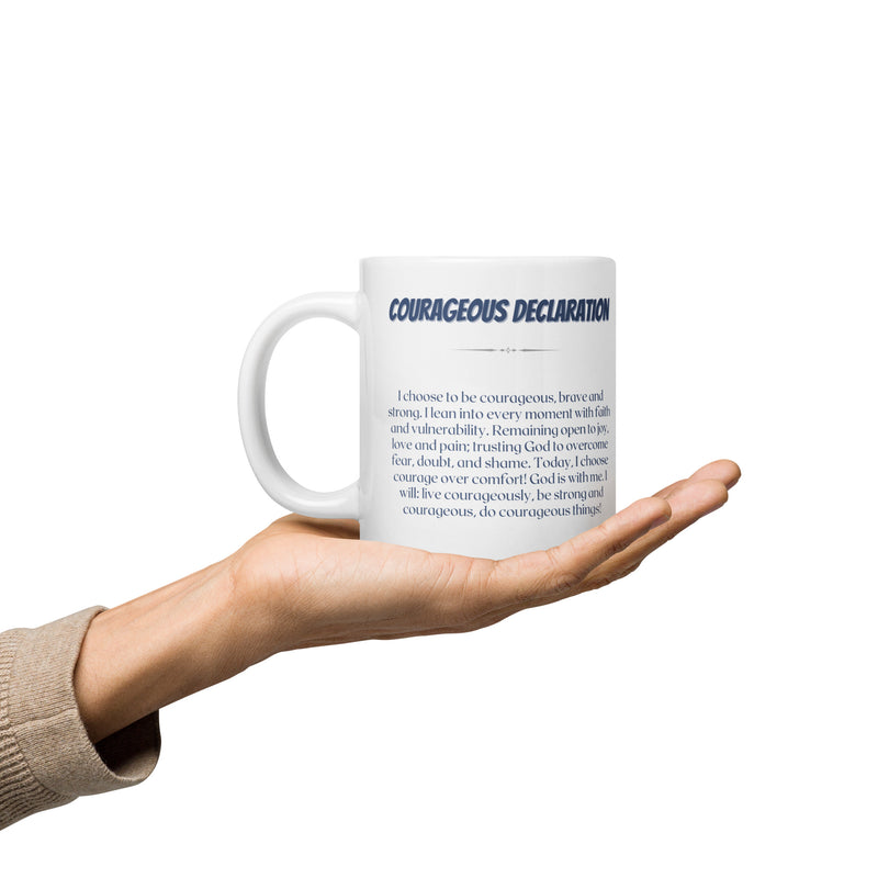 Courageous White glossy mug