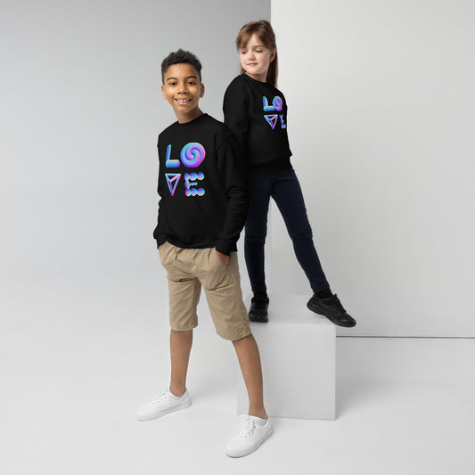 Youth love crewneck sweatshirt