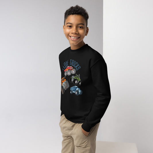 Youth I love trucks crewneck sweatshirt