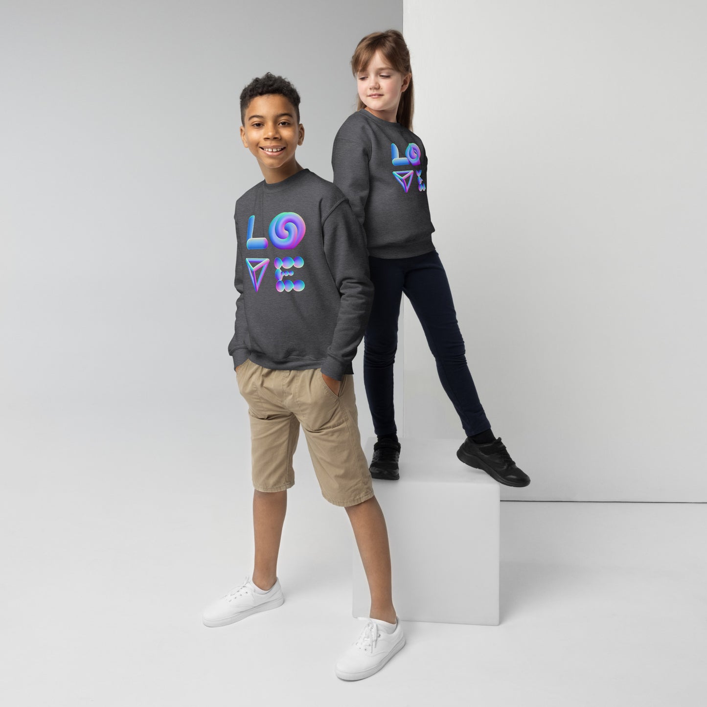 Youth love crewneck sweatshirt