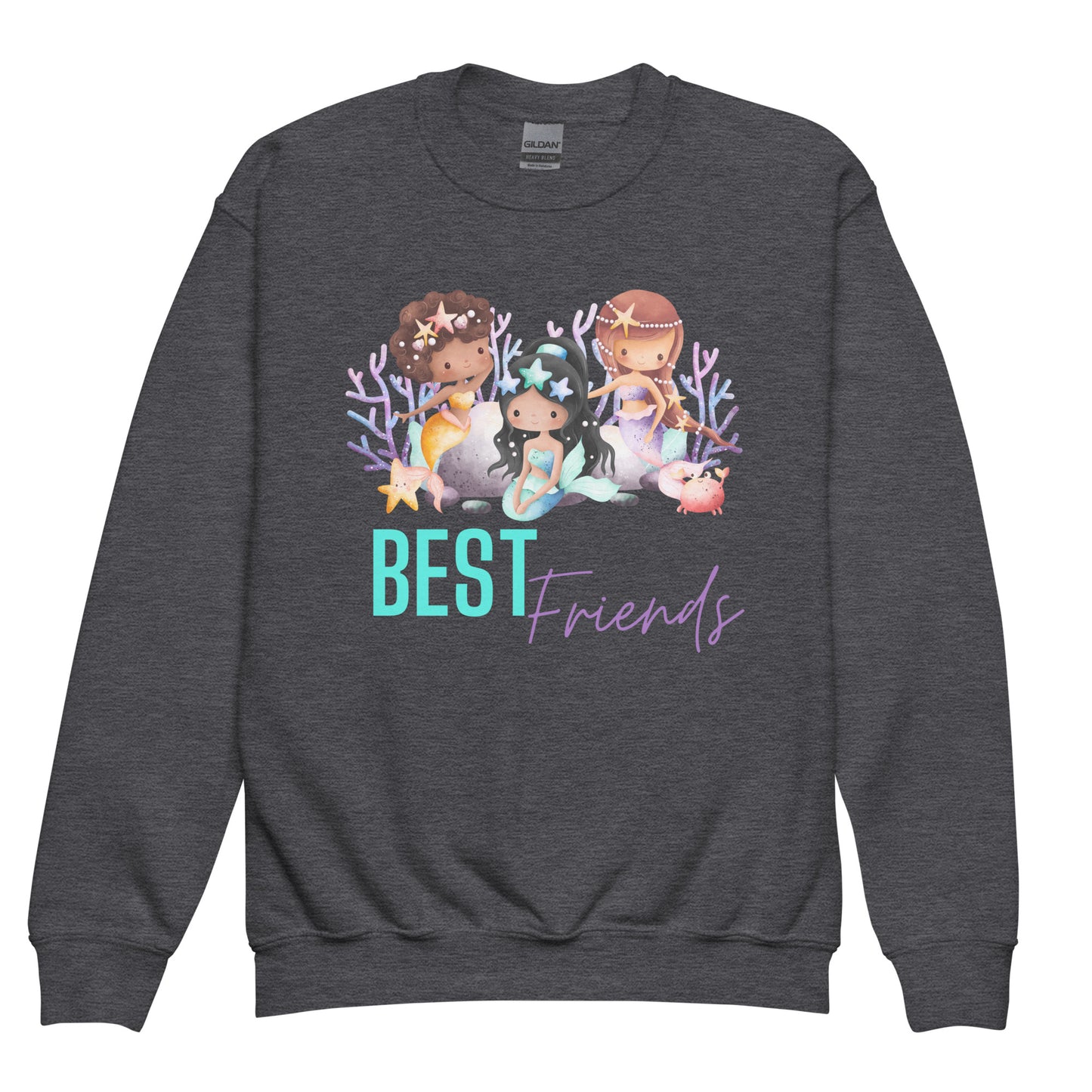 Mermaid Best Friends Youth crewneck sweatshirt