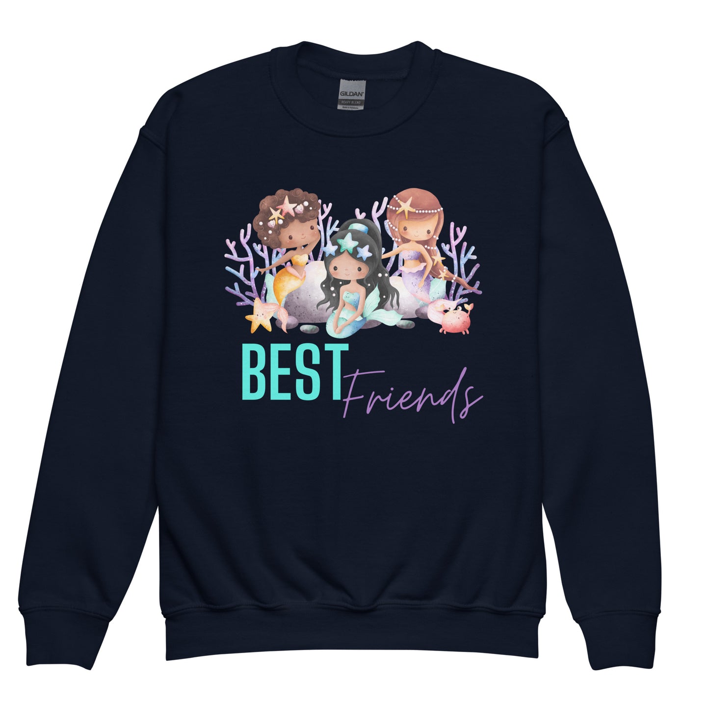 Mermaid Best Friends Youth crewneck sweatshirt