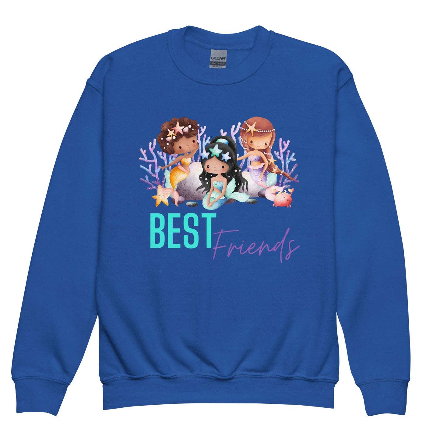 Mermaid Best Friends Youth crewneck sweatshirt