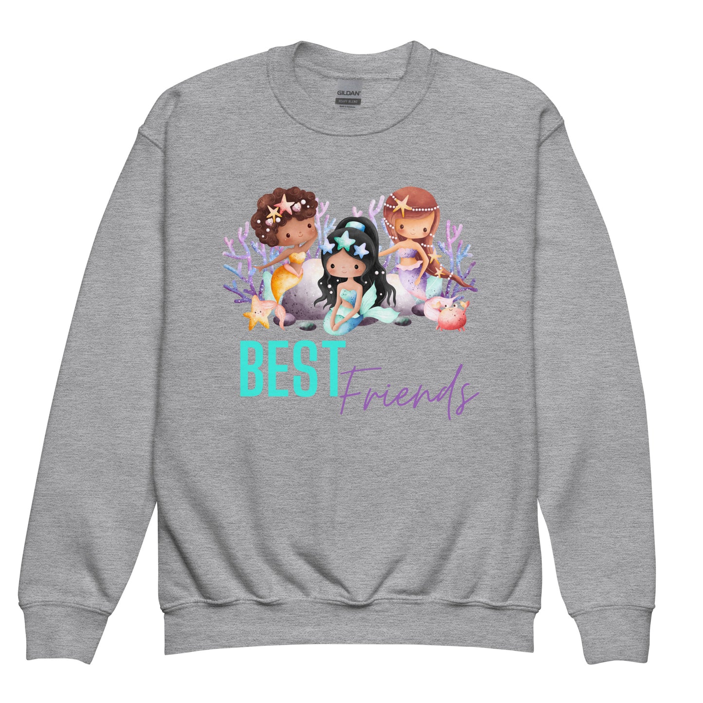 Mermaid Best Friends Youth crewneck sweatshirt