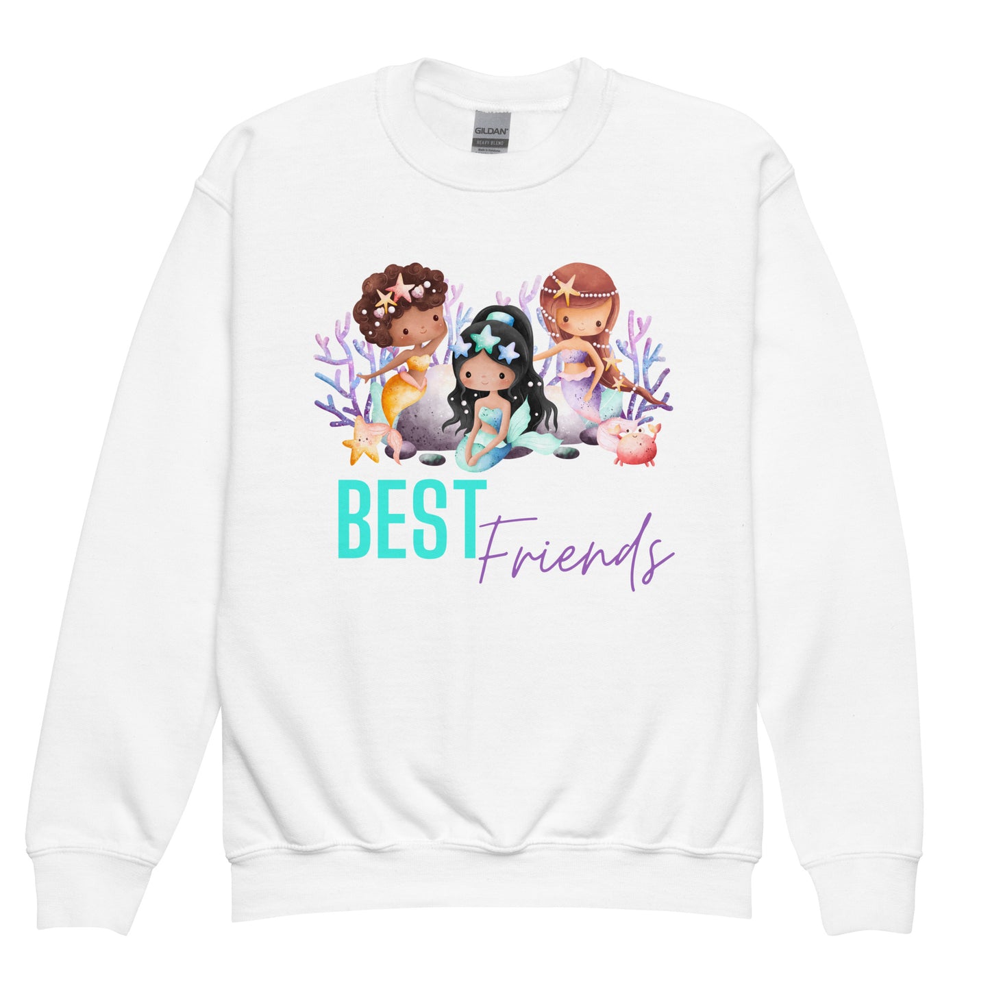 Mermaid Best Friends Youth crewneck sweatshirt