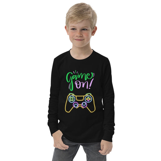 Youth game on long sleeve tee