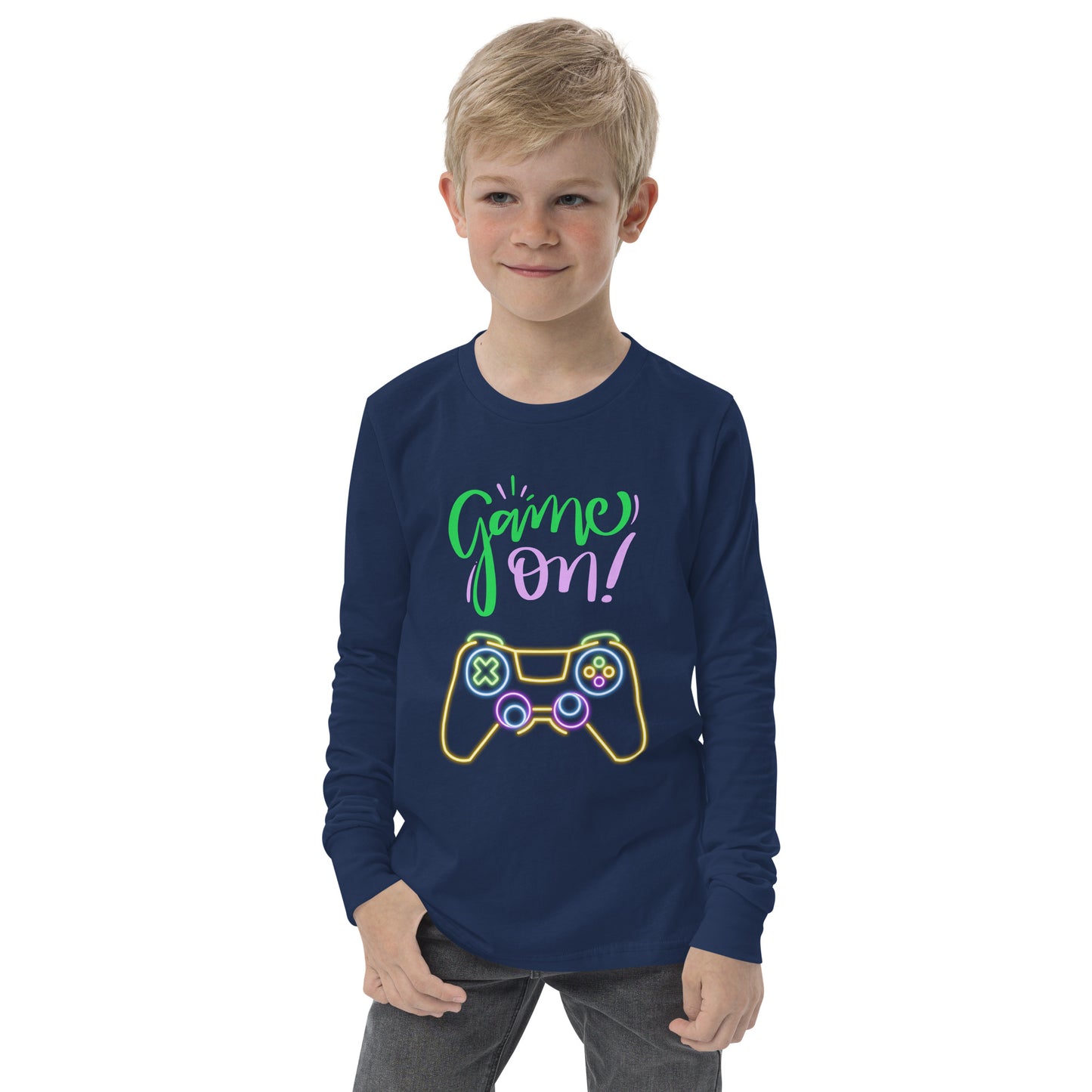 Youth game on long sleeve tee