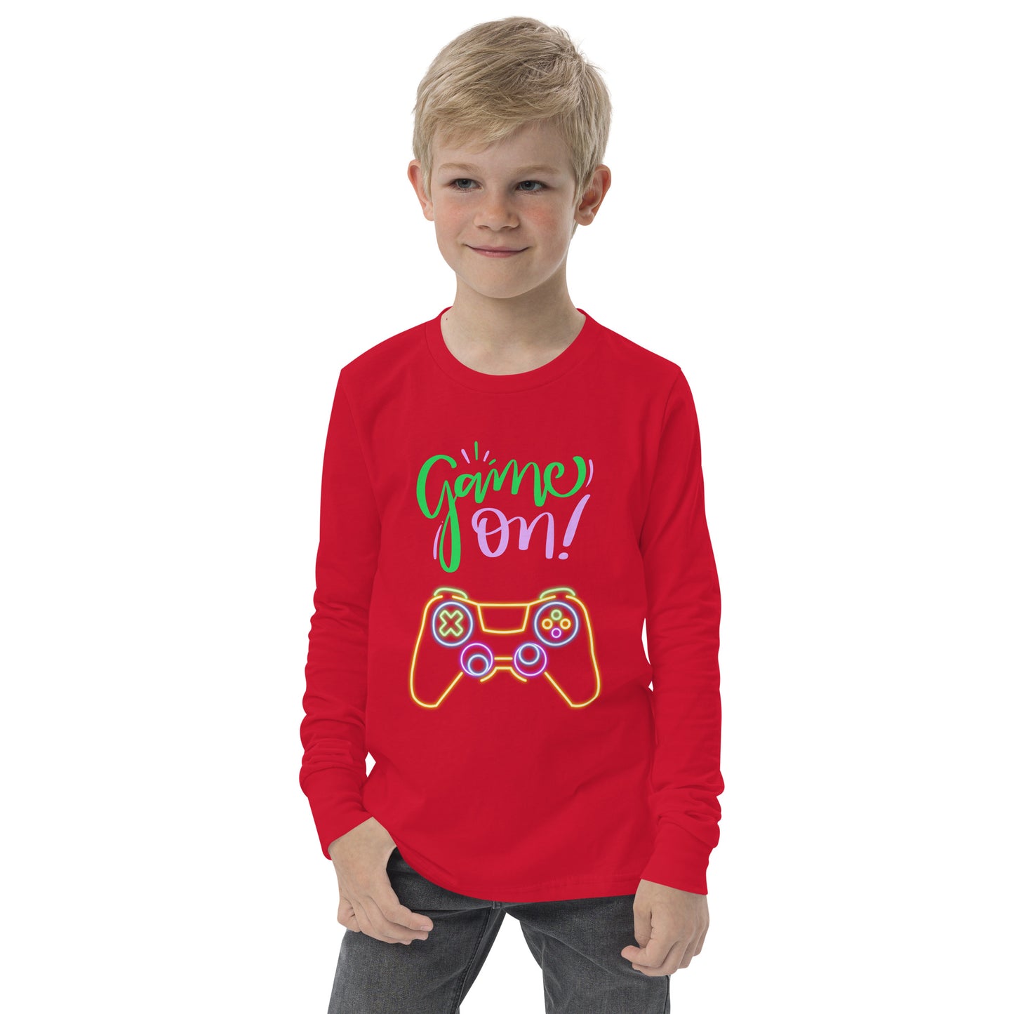 Youth game on long sleeve tee